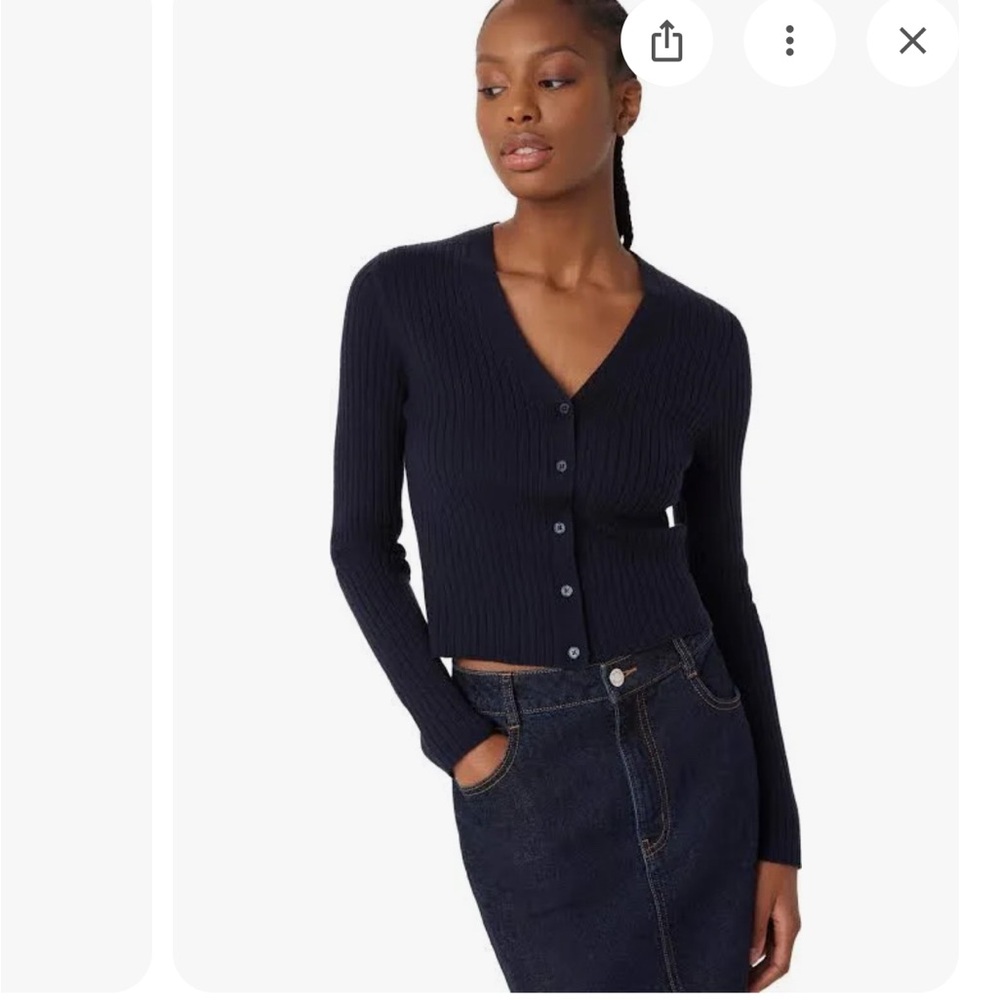 Navy Blue Button Sweater